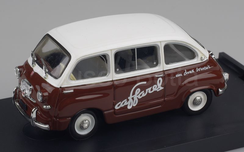 BRUMM (R595) Fiat 600 Multipla 1956 "CAFFAREL" bianco-marrone