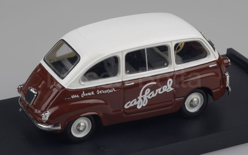 BRUMM (R595) Fiat 600 Multipla 1956 "CAFFAREL" bianco-marrone