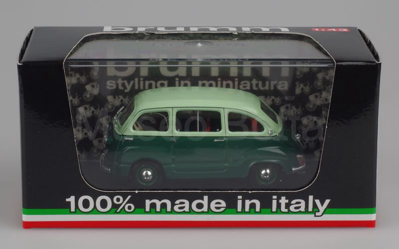 MUSEO BOTTA elaborazione su base BRUMM (Mu.Bo.017) Fiat 600D Multipla verde chiaro-verde scuro sedili rossi