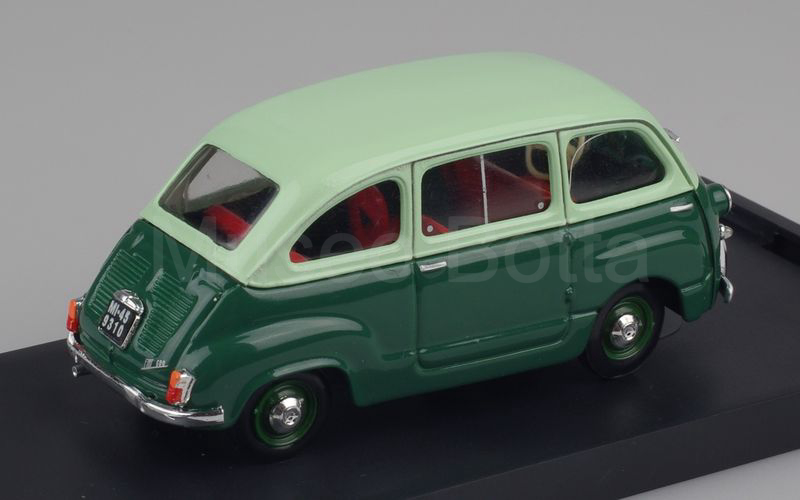 MUSEO BOTTA elaborazione su base BRUMM (Mu.Bo.017) Fiat 600D Multipla verde chiaro-verde scuro sedili rossi