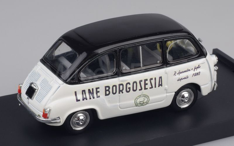 MUSEO BOTTA elaborazione su base BRUMM (Mu.Bo. VP003) Fiat 600D Multipla "LANE BORGOSESIA - deposito di Fano" nero-bianco