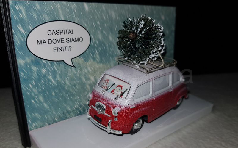 MUSEO BOTTA elaborazione su base BRUMM (Mu.Bo. 028) Fiat 600D Multipla NATALE 2018 rosso