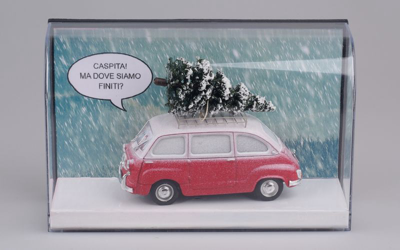 MUSEO BOTTA elaborazione su base BRUMM (Mu.Bo. 028) Fiat 600D Multipla NATALE 2018 rosso