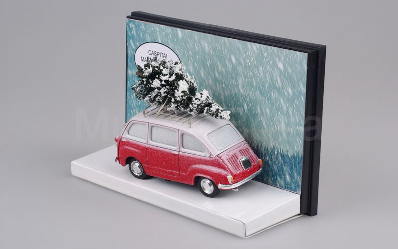 MUSEO BOTTA elaborazione su base BRUMM (Mu.Bo. 028) Fiat 600D Multipla NATALE 2018 rosso