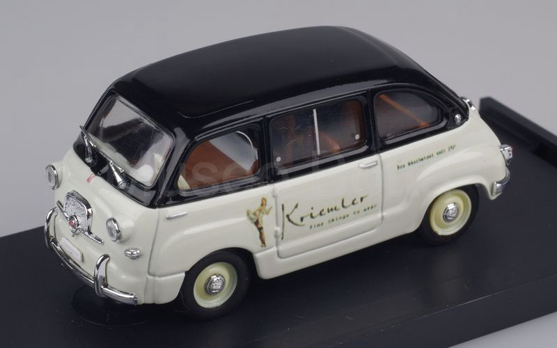 Elaborazione su base BRUMM Fiat 600 Multipla "KRIEMLER" nero-grigio chiaro