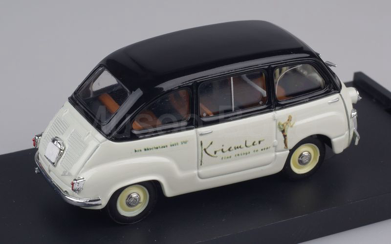 Elaborazione su base BRUMM Fiat 600 Multipla "KRIEMLER" nero-grigio chiaro