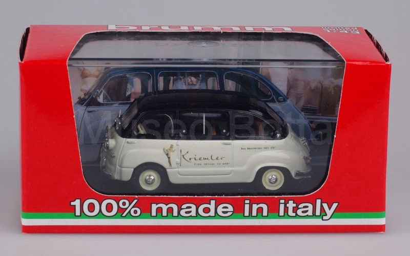 Elaborazione su base BRUMM Fiat 600 Multipla "KRIEMLER" nero-grigio chiaro