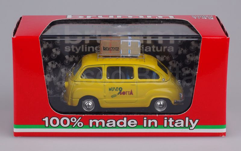 MUSEO BOTTA elaborazione su base BRUMM (Mu.Bo.024) Fiat 600D Multipla "MUSEO BOTTA" giallo