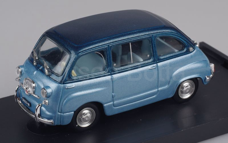 MUSEO BOTTA elaborazione su base BRUMM (Mu.Bo.019) Fiat 600D Multipla blu metallizzato-azzurro metallizzato sedili azzurro chiaro