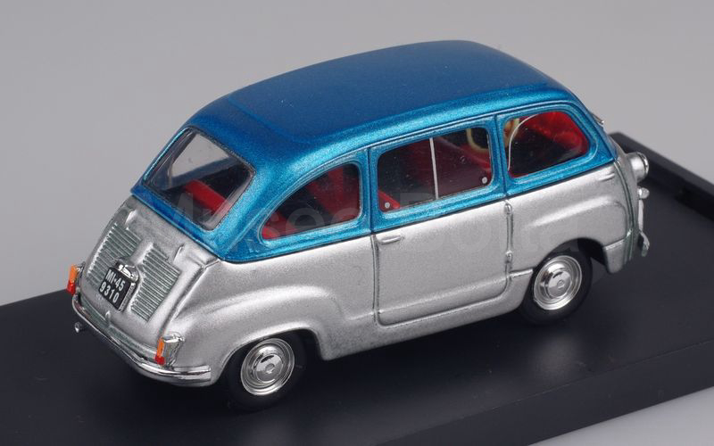 MUSEO BOTTA elaborazione su base BRUMM (Mu.Bo.029) Fiat 600D Multipla blu elettrico metallizzato-argento sedili rossi