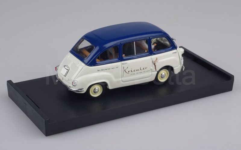 Elaborazione su base BRUMM Fiat 600 Multipla "KRIEMLER" blu zaffiro-grigio chiaro con pilotino