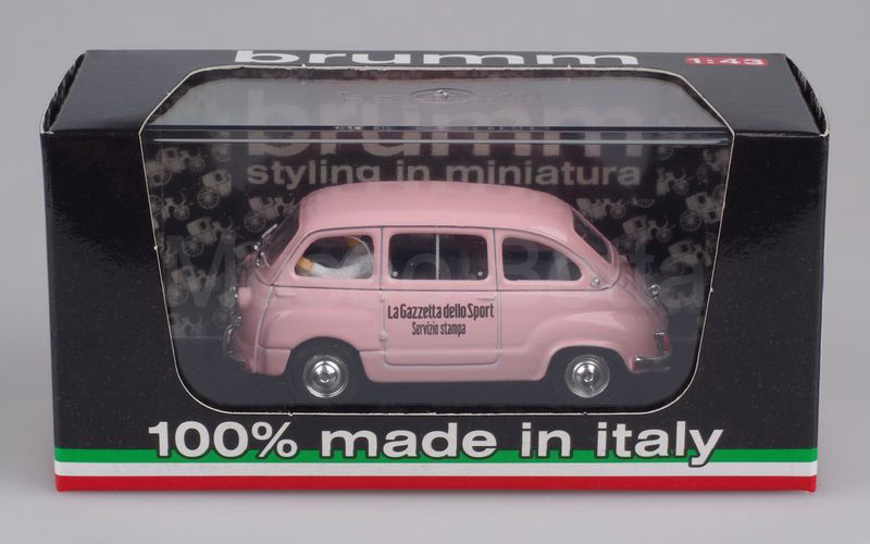 Elaborazione su base BRUMM Fiat 600D Multipla "LA GAZZETTA dello SPORT" rosa GIRO D'ITALIA