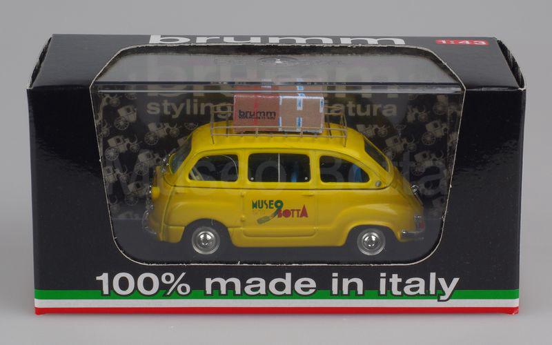 MUSEO BOTTA elaborazione su base BRUMM (Mu.Bo.024) Fiat 600D Multipla "MUSEO BOTTA" giallo