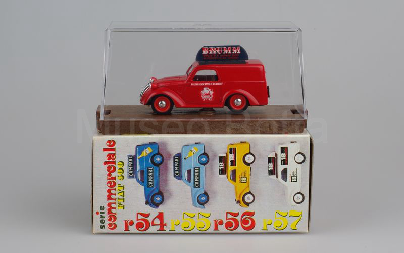 BRUMM PROMOZIONALE (S87/02) Fiat 500B furgoncino "BRUMM SALONE GIOCATTOLO MILANO 1987" rosso