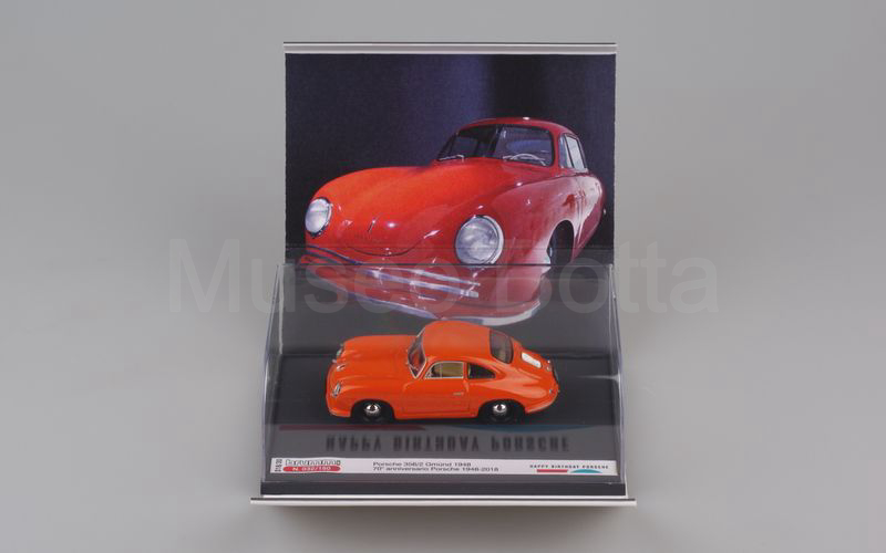 BRUMM PROMOZIONALE (S18/30) Porsche 356 coupé Gmünd 1948 "70° Anniversary 1948-2018 Happy Birthday Porsche" rosso arancio