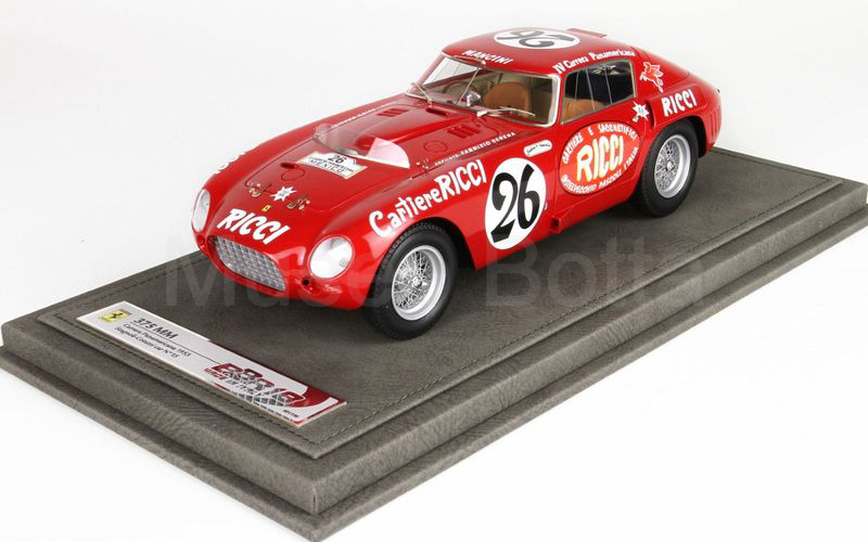 BBR MODELS 1:18 (1844A) Ferrari 375 MM Carrera Panamericana 1953 n° 26 rosso CON VETRINA