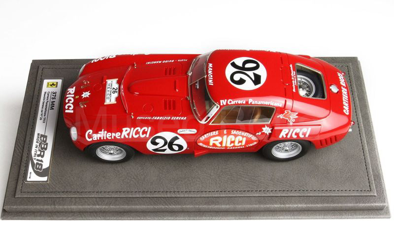 BBR MODELS 1:18 (1844A) Ferrari 375 MM Carrera Panamericana 1953 n° 26 rosso CON VETRINA