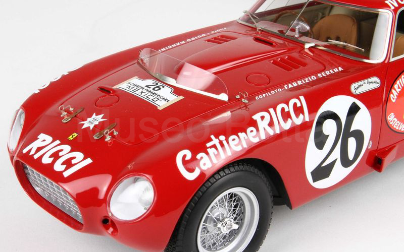 BBR MODELS 1:18 (1844A) Ferrari 375 MM Carrera Panamericana 1953 n° 26 rosso CON VETRINA