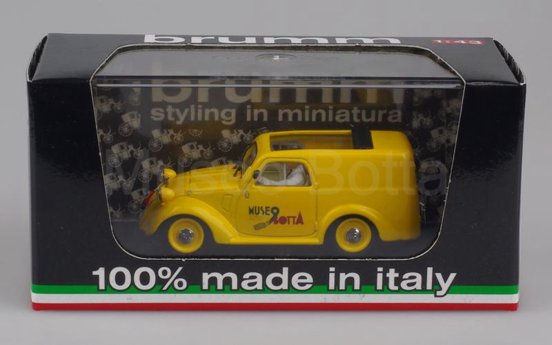 MUSEO BOTTA elaborazione su base BRUMM (Mu.Bo.054) Fiat 500B furgone "MUSEO BOTTA" model year 2021 giallo