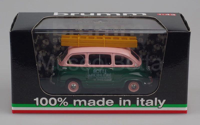 BRUMM PROMOZIONALE (IB2005) Fiat 600D Multipla "IMMOBILIARE BOTTA" rosa-verde scuro