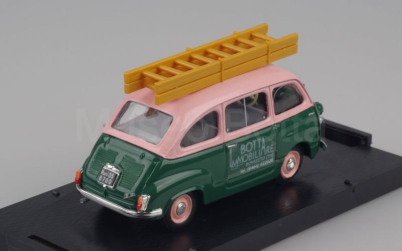 BRUMM PROMOZIONALE (IB2005) Fiat 600D Multipla "IMMOBILIARE BOTTA" rosa-verde scuro