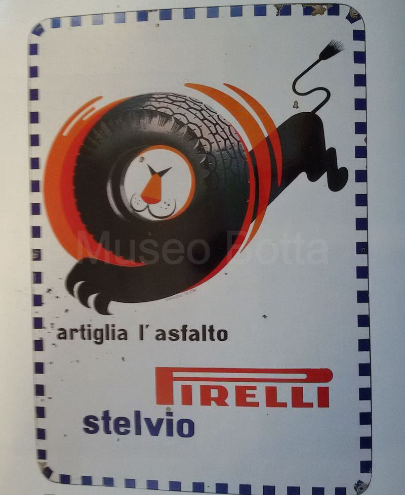 targa smaltata PIRELLI Stelvio cm 136 x 95